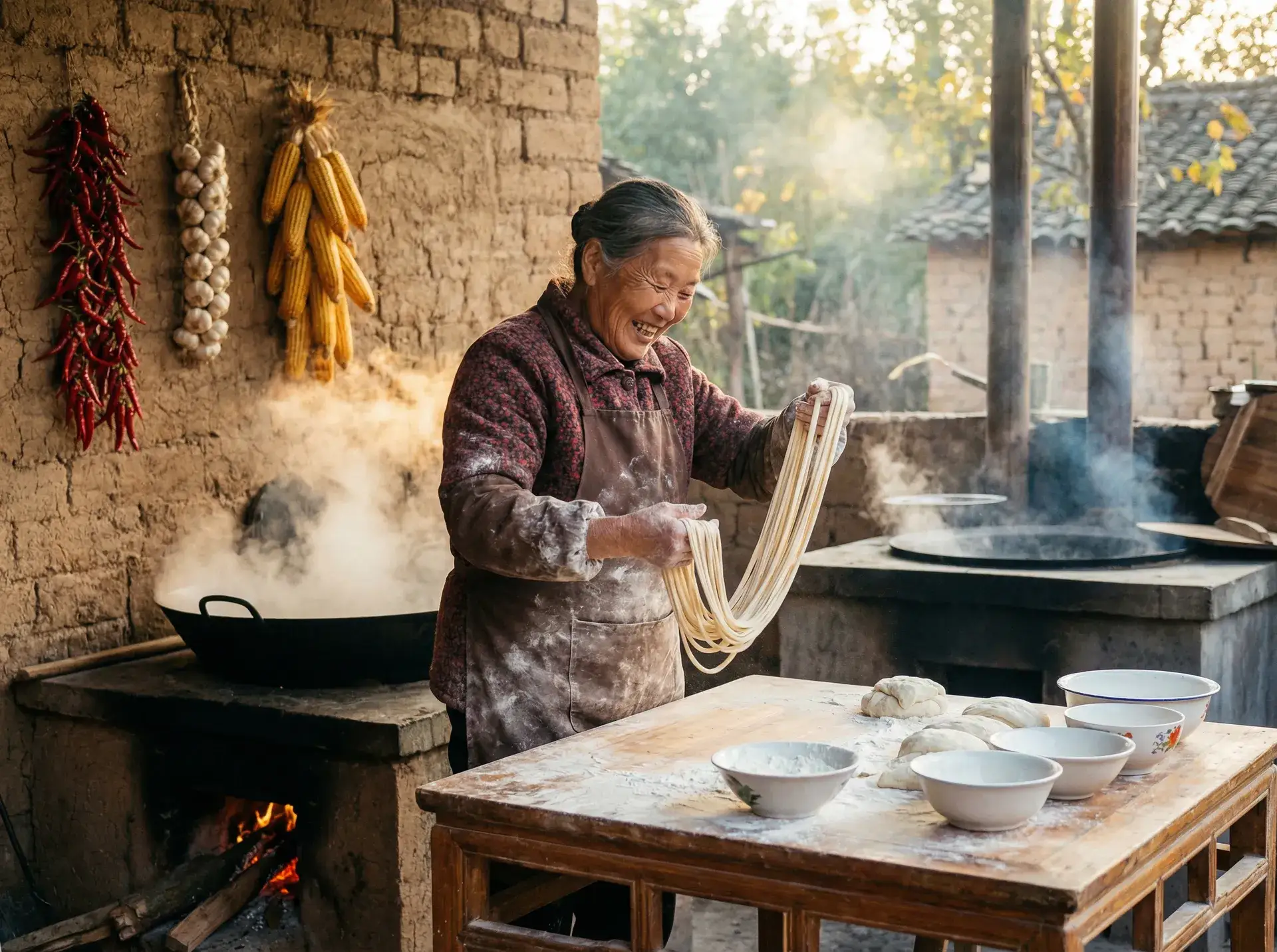 农家大嫂手擀面 - 神枪狙击 电视剧 乡村美食